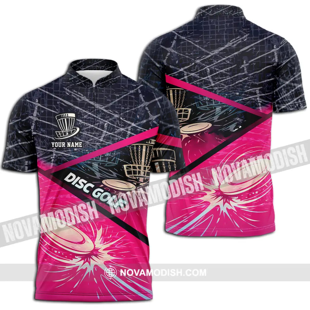 Unisex Shirt - Custom Disc Golf 3D Shirt Zipper Polo Shirt / S T-shirt
