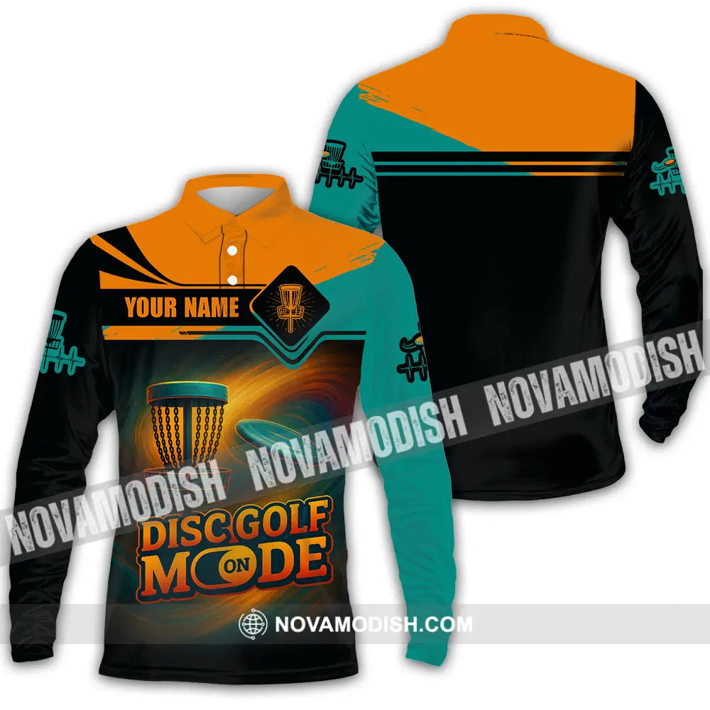 Unisex Shirt - Custom Disc Golf Mode On Shirt Long Sleeve Polo / S T-shirt