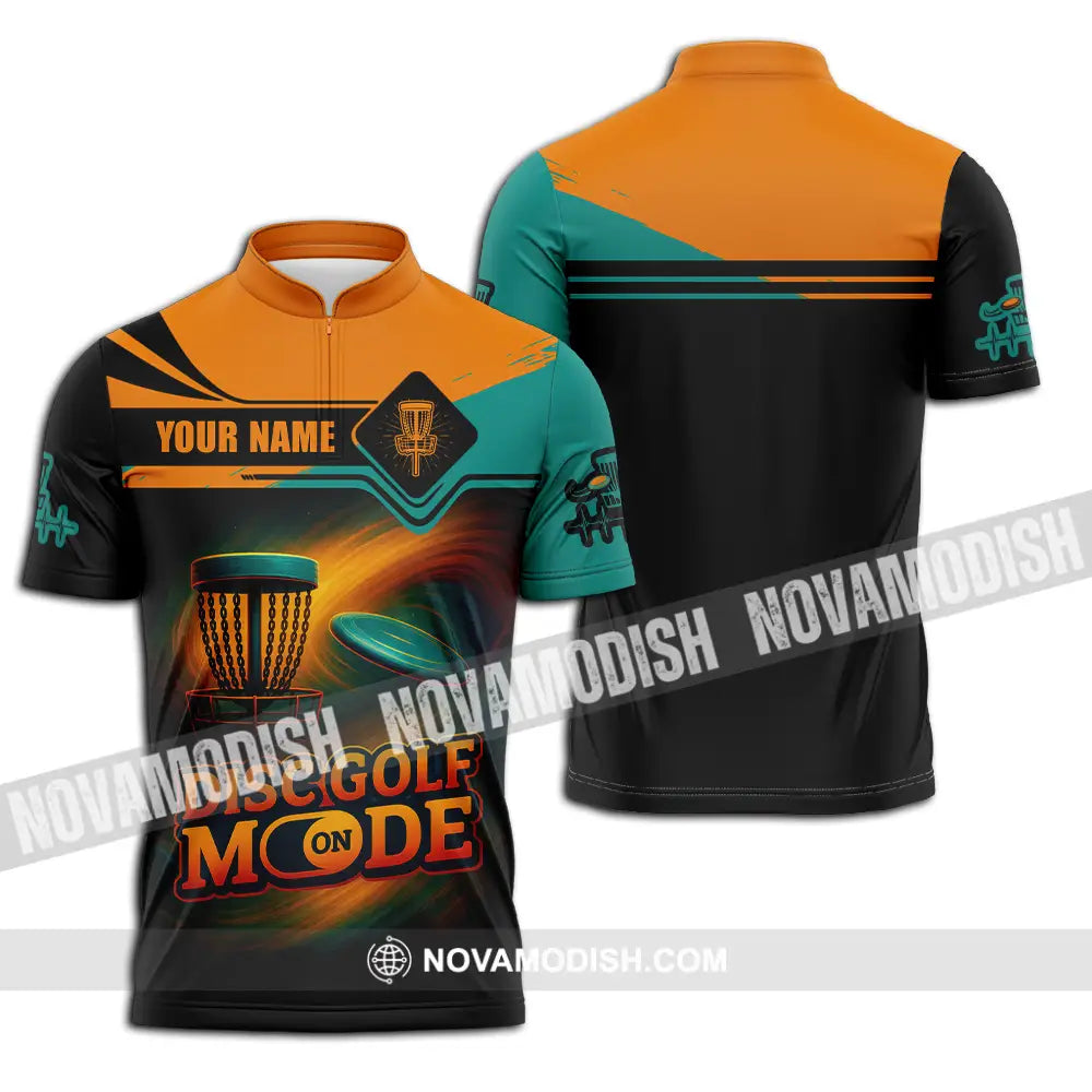 Unisex Shirt - Custom Disc Golf Mode On Shirt Zipper Polo Shirt / S T-shirt