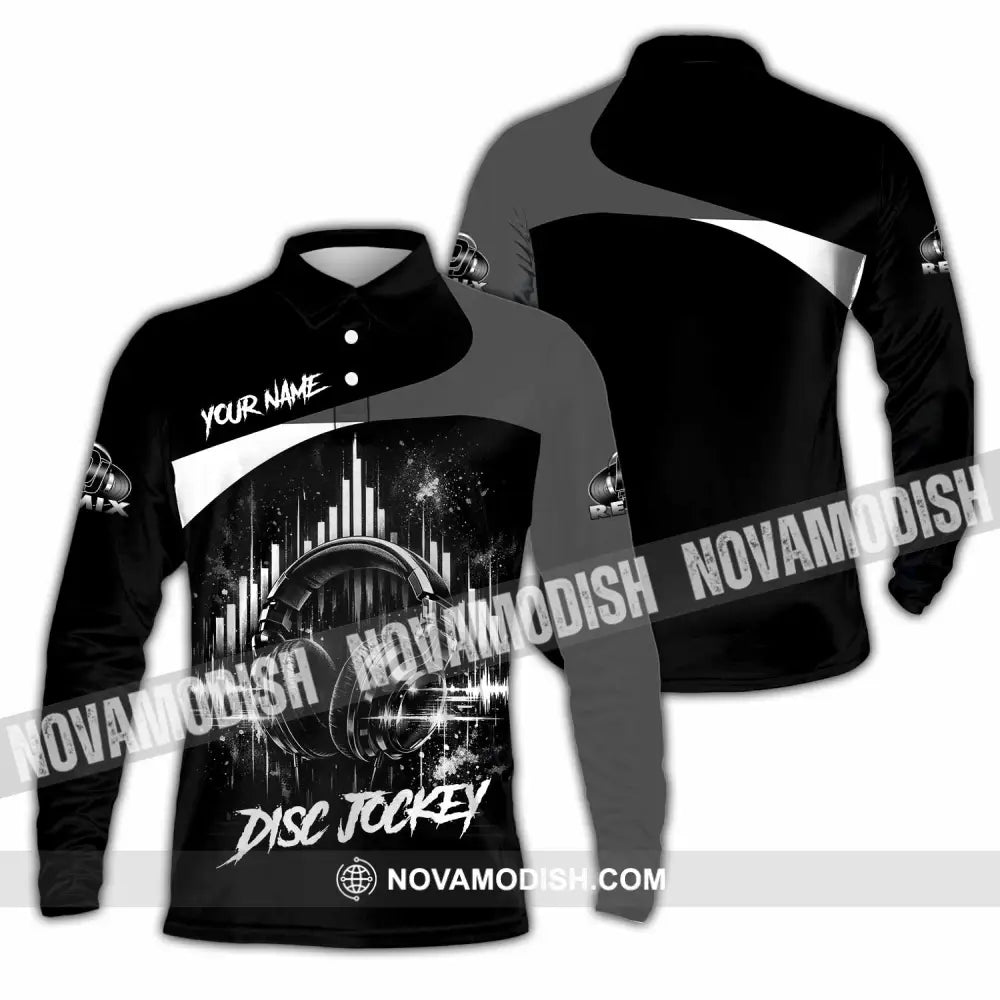 Unisex Shirt - Custom Disc Jockey 3D Shirt - Long Sleeve Polo / S - T-shirt