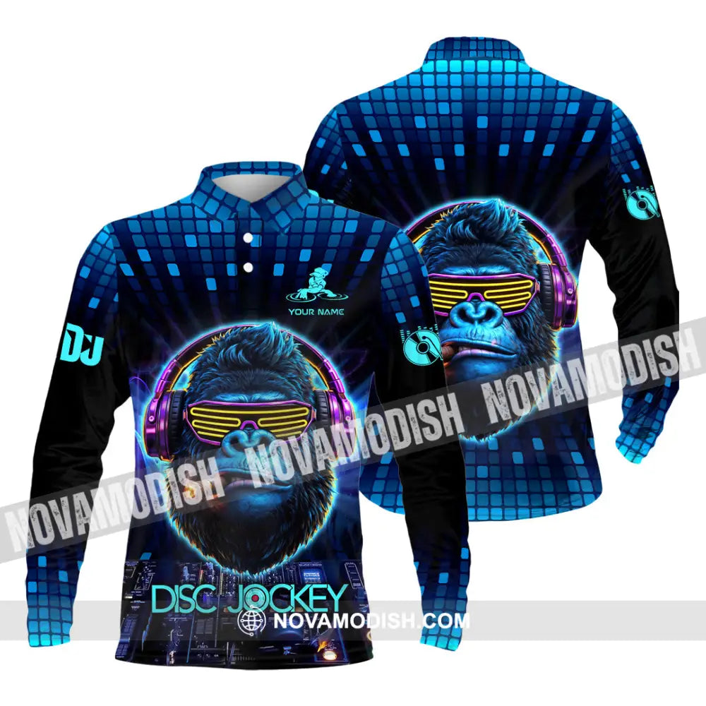 Unisex Shirt - Custom Disc Jockey 3D Shirt Long Sleeve Polo / S T-shirt
