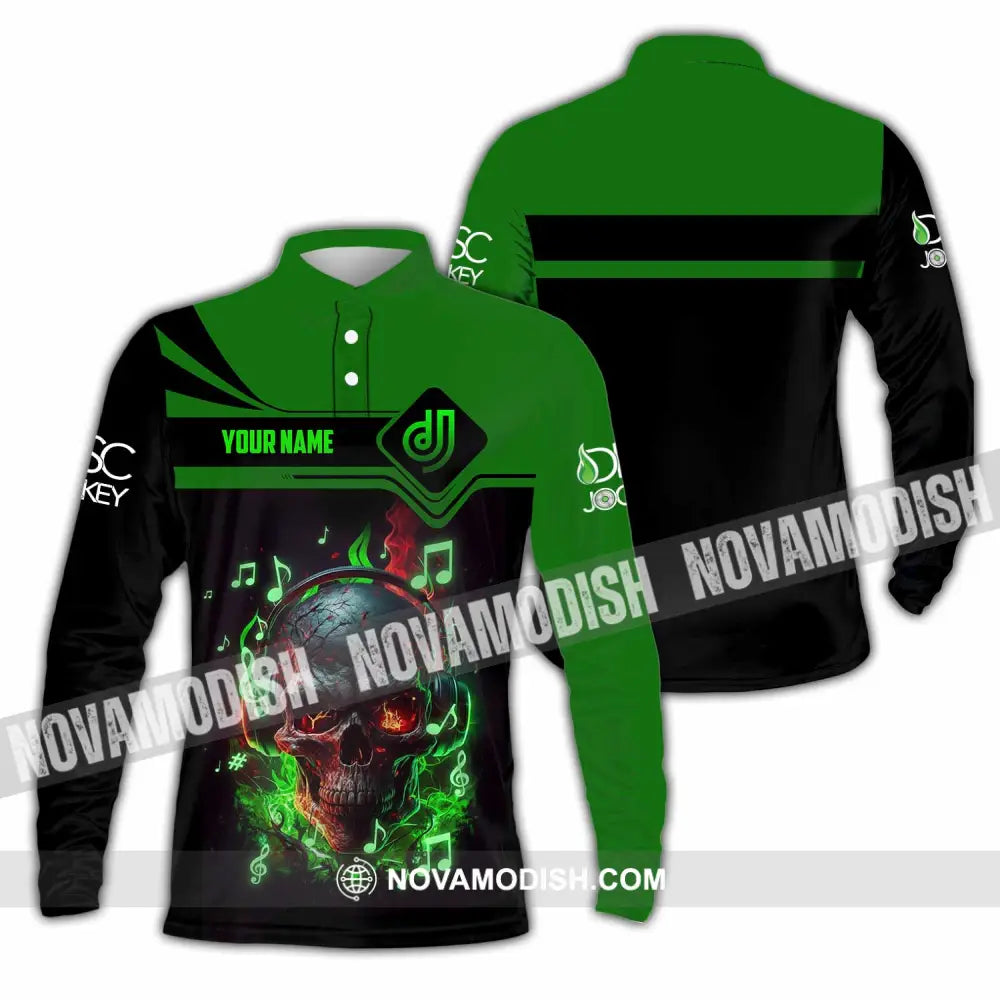 Unisex Shirt - Custom Disc Jockey 3D Shirt Long Sleeve Polo / S T-shirt