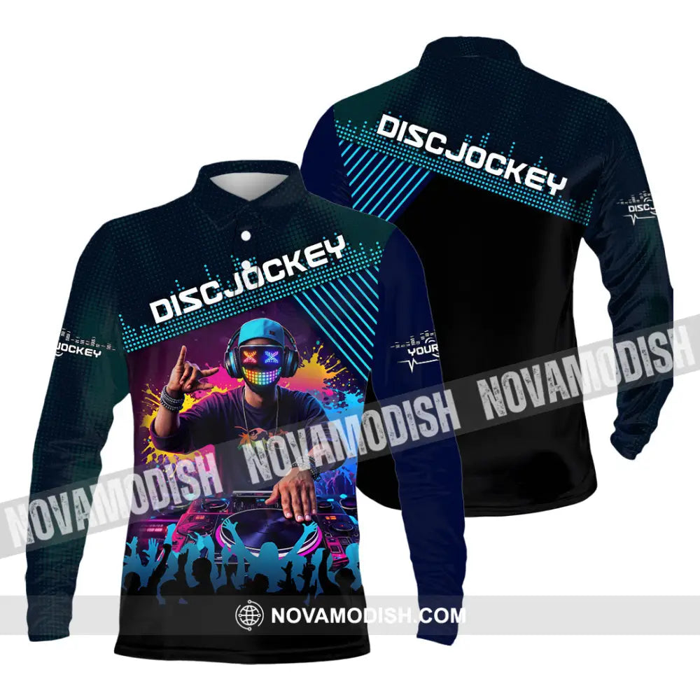 Unisex Shirt - Custom Disc Jockey 3D Shirt Long Sleeve Polo / S T-shirt