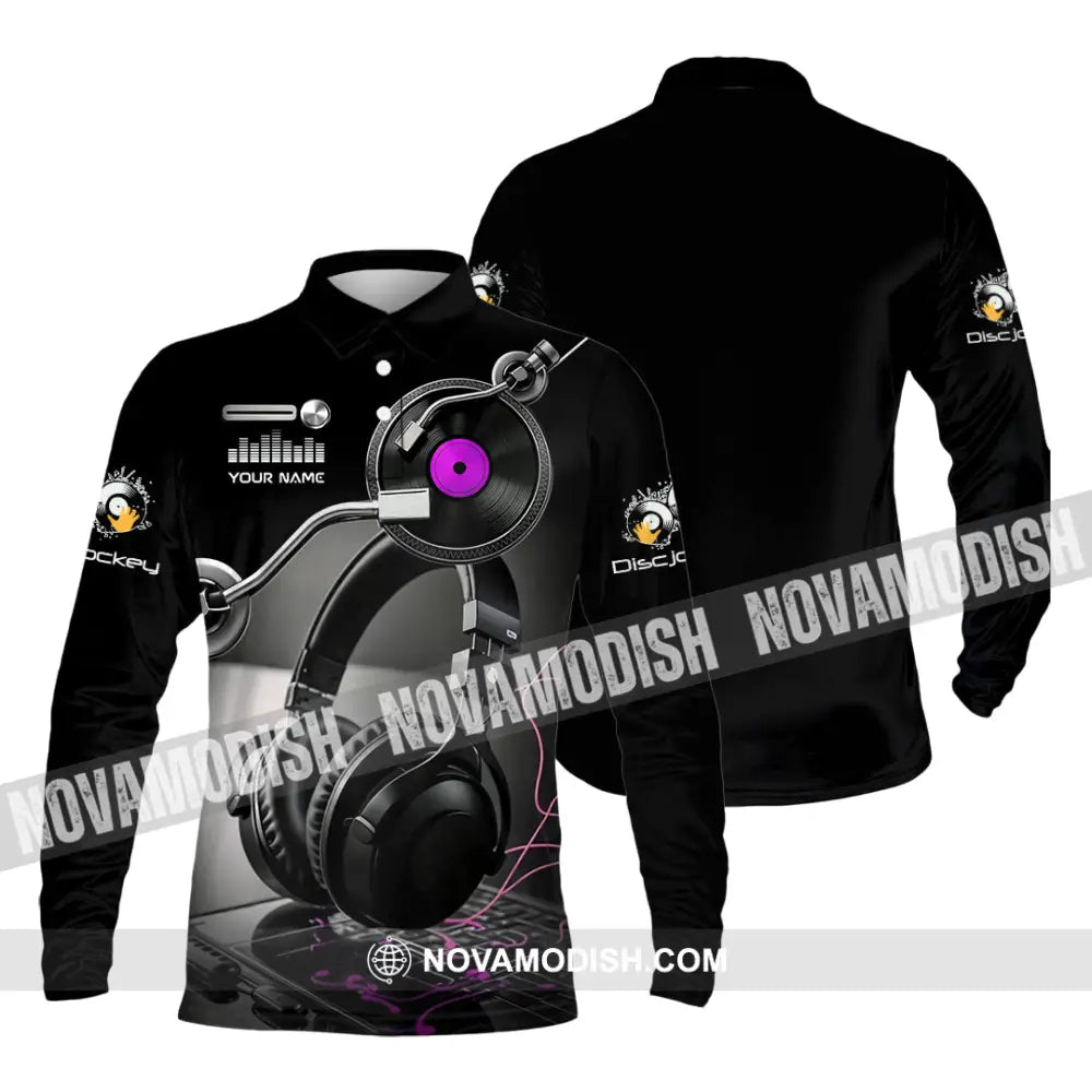 Unisex Shirt - Custom Disc Jockey 3D Shirt Long Sleeve Polo / S T-shirt