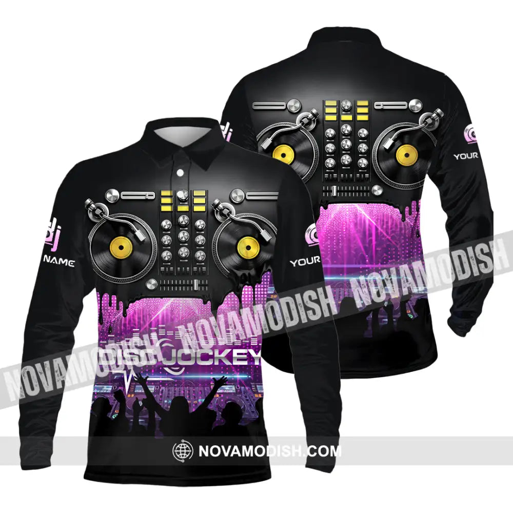 Unisex Shirt - Custom Disc Jockey 3D Shirt Long Sleeve Polo / S T-shirt