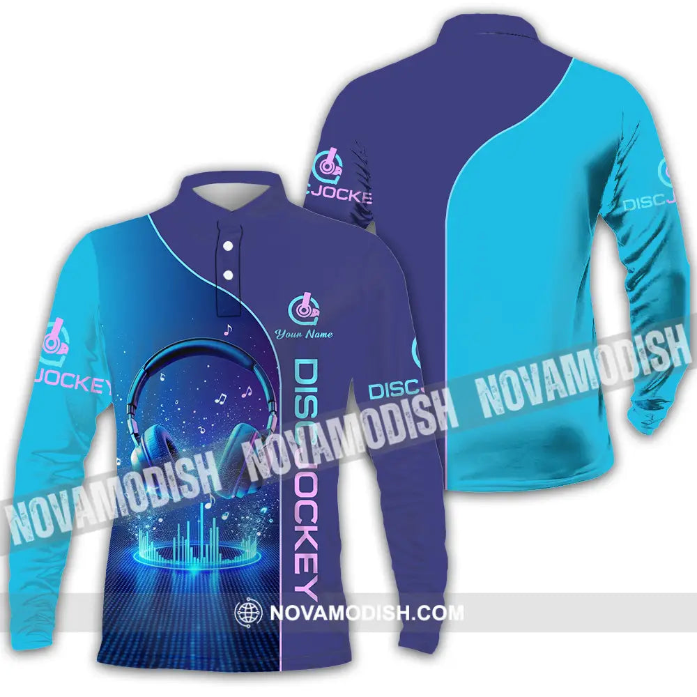 Unisex Shirt - Custom Disc Jockey 3D Shirt - Long Sleeve Polo / S - T-shirt