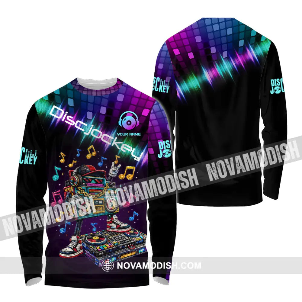 Unisex Shirt - Custom Disc Jockey 3D Shirt Long Sleeve Shirt / S T-shirt