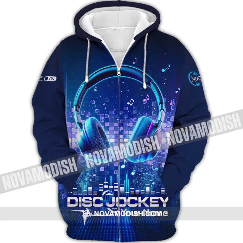 Unisex Shirt - Custom Disc Jockey 3D Shirt Zipper Hoodie / S T-shirt
