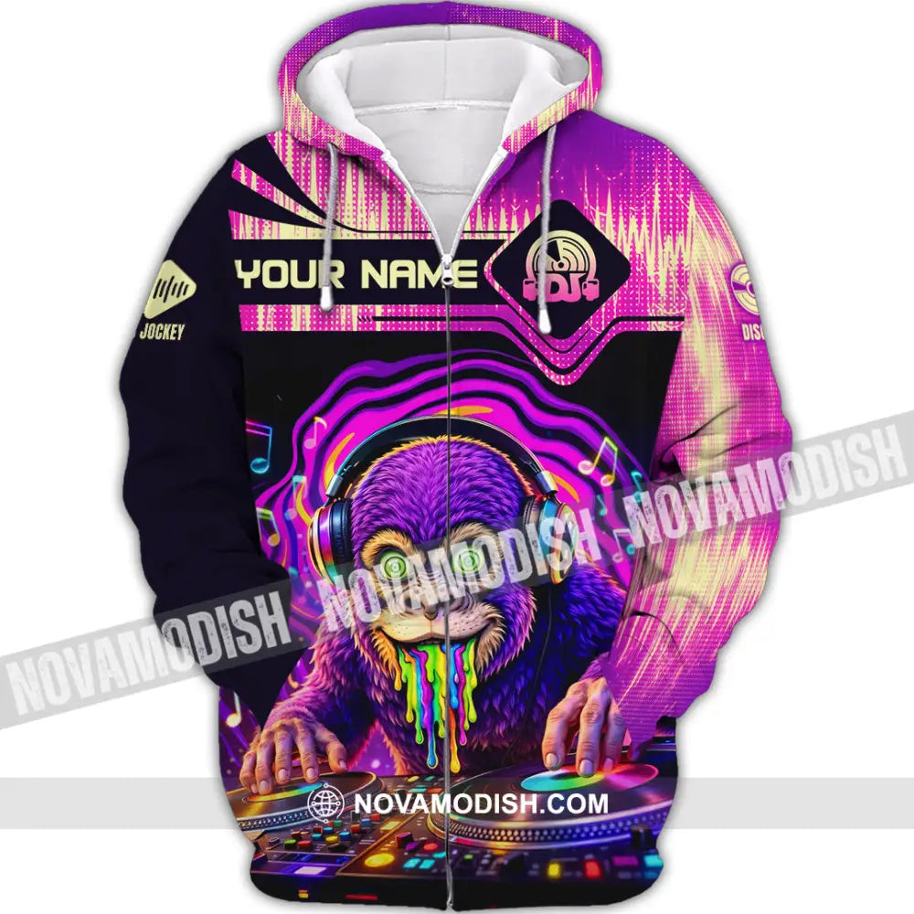 Unisex Shirt - Custom Disc Jockey 3D Shirt Zipper Hoodie / S T-shirt