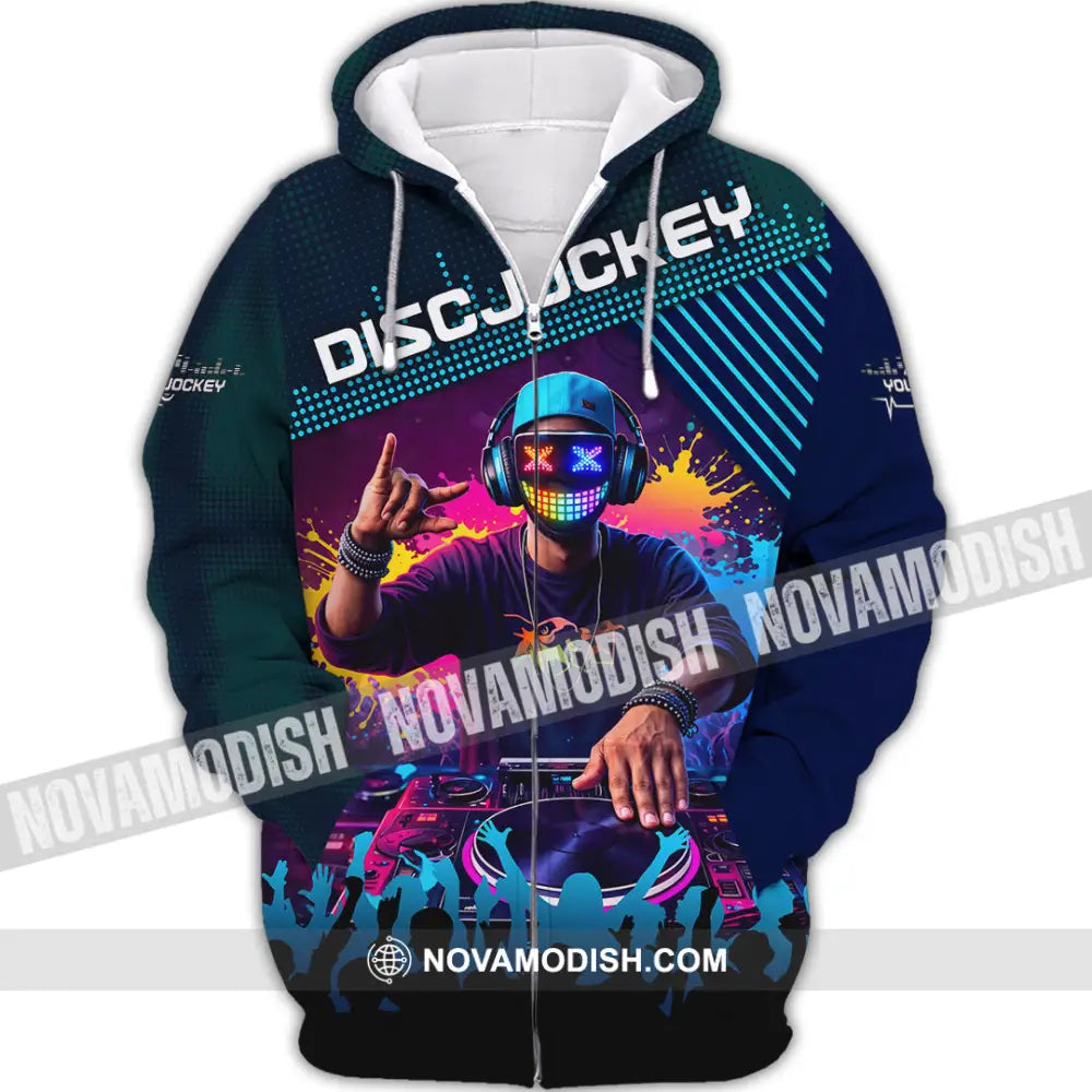 Unisex Shirt - Custom Disc Jockey 3D Shirt Zipper Hoodie / S T-shirt