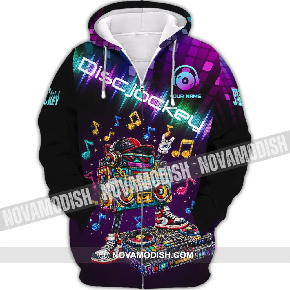 Unisex Shirt - Custom Disc Jockey 3D Shirt Zipper Hoodie / S T-shirt
