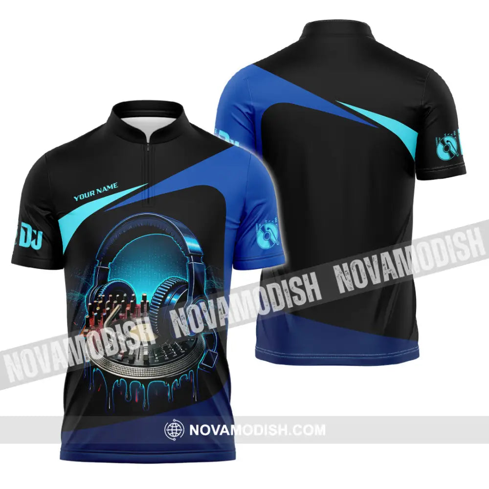 Unisex Shirt - Custom Disc Jockey 3D Shirt Zipper Polo Shirt / S T-shirt