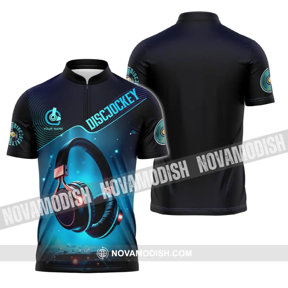 Unisex Shirt - Custom Disc Jockey 3D Shirt Zipper Polo Shirt / S T-shirt