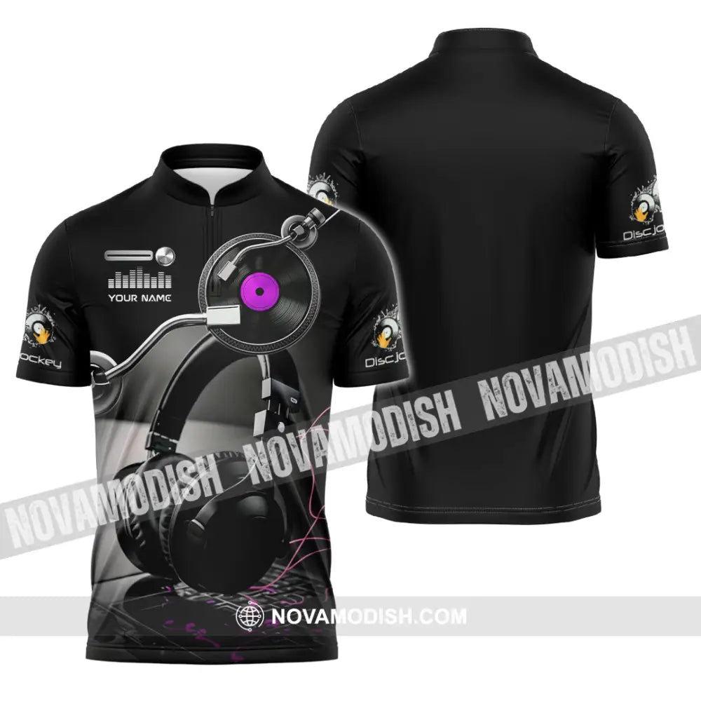 Unisex Shirt - Custom Disc Jockey 3D Shirt Zipper Polo Shirt / S T-shirt