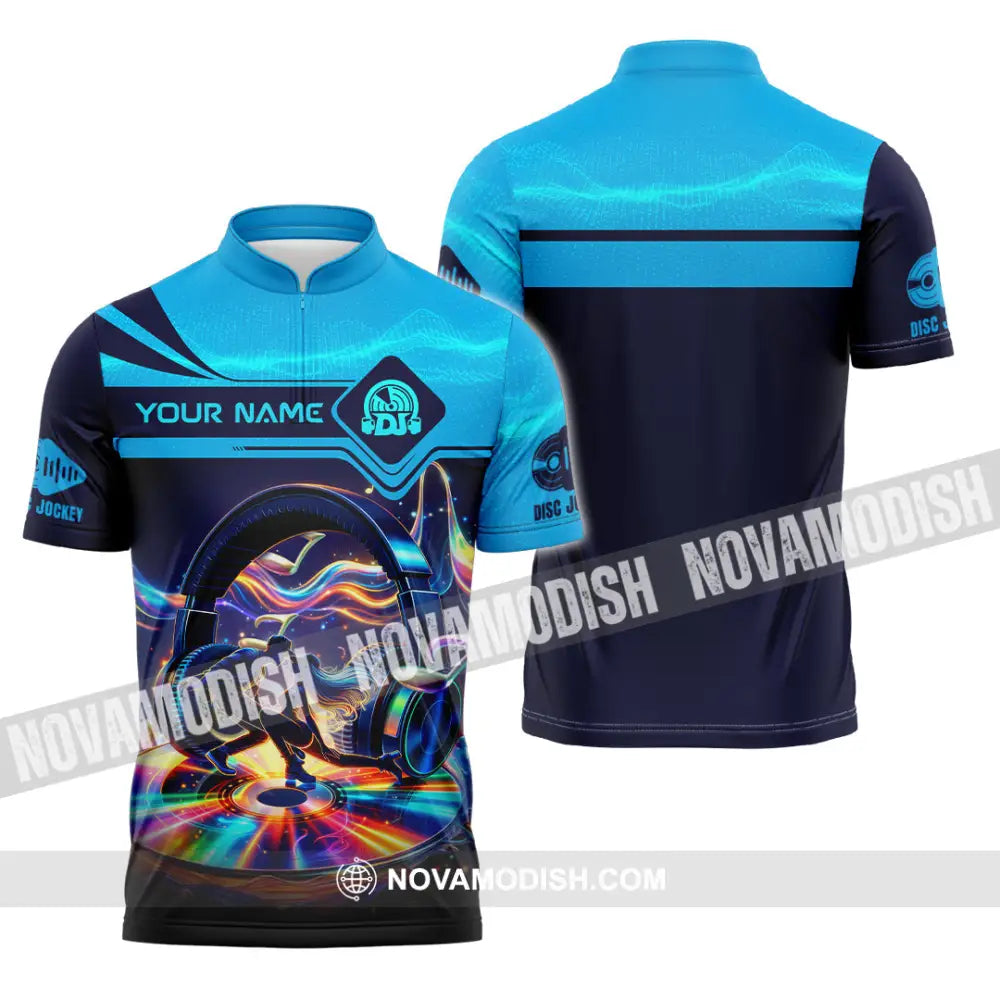 Unisex Shirt - Custom Disc Jockey 3D Shirt Zipper Polo Shirt / S T-shirt