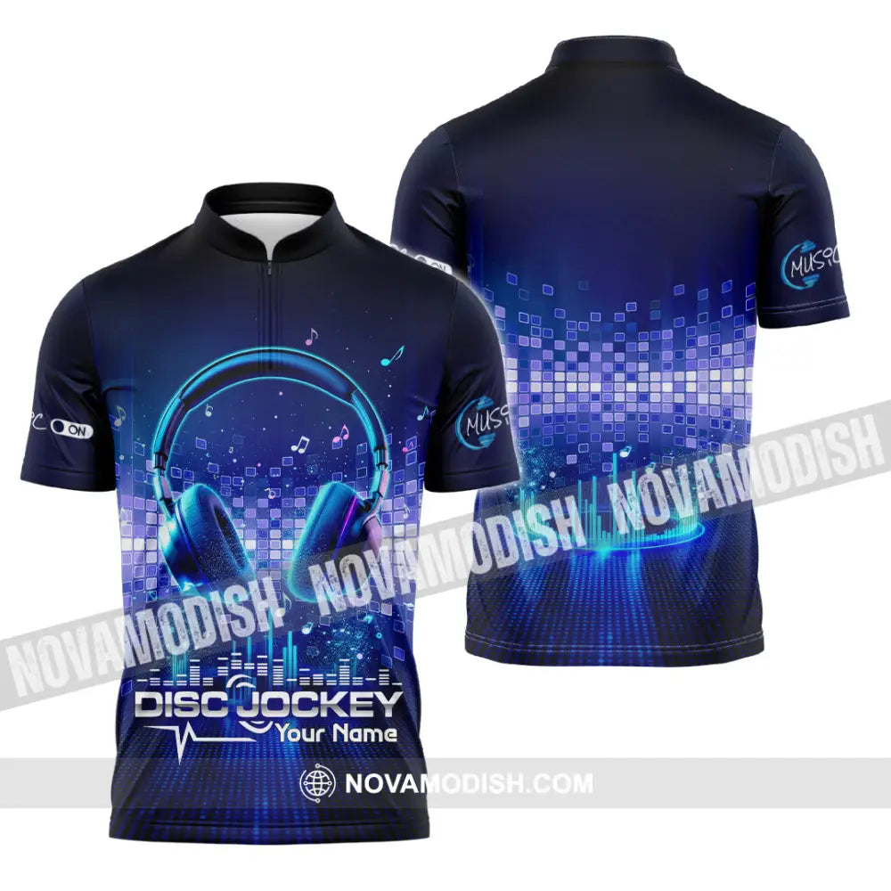 Unisex Shirt - Custom Disc Jockey 3D Shirt Zipper Polo Shirt / S T-shirt