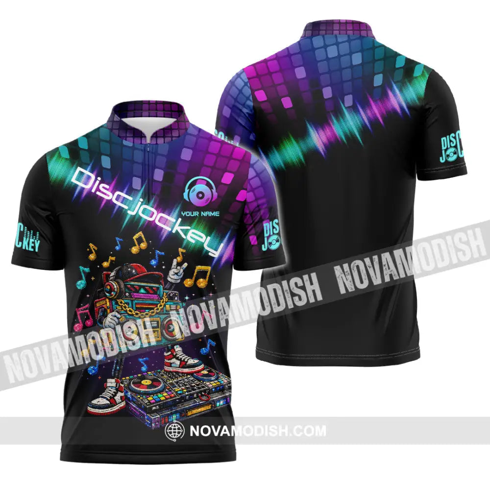 Unisex Shirt - Custom Disc Jockey 3D Shirt Zipper Polo Shirt / S T-shirt
