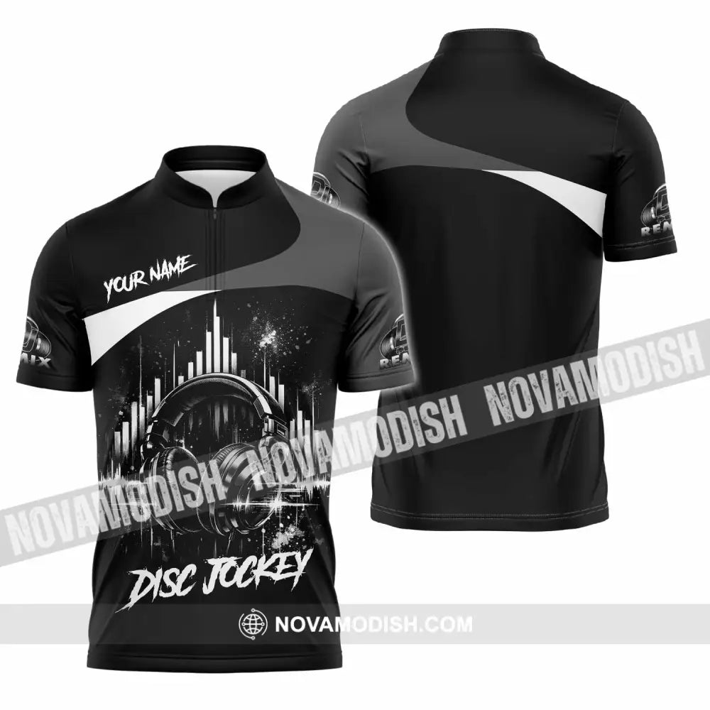 Unisex Shirt - Custom Disc Jockey 3D Shirt - Zipper Polo Shirt / S - T-shirt