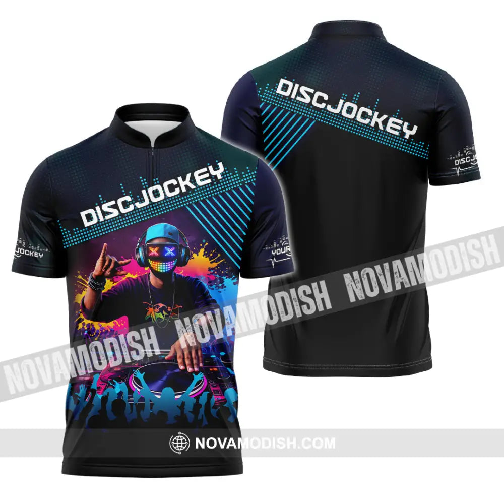 Unisex Shirt - Custom Disc Jockey 3D Shirt Zipper Polo Shirt / S T-shirt