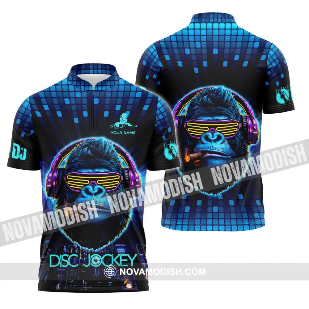 Unisex Shirt - Custom Disc Jockey 3D Shirt Zipper Polo Shirt / S T-shirt