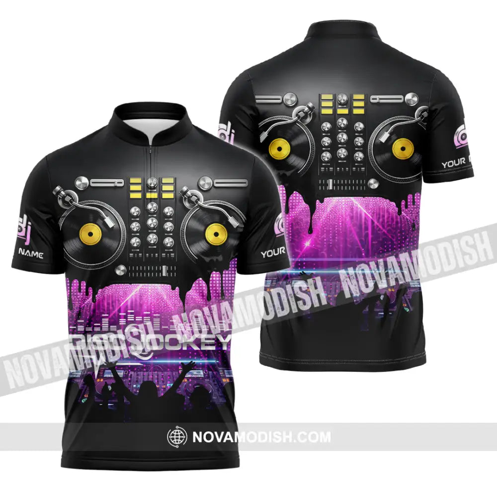 Unisex Shirt - Custom Disc Jockey 3D Shirt Zipper Polo Shirt / S T-shirt