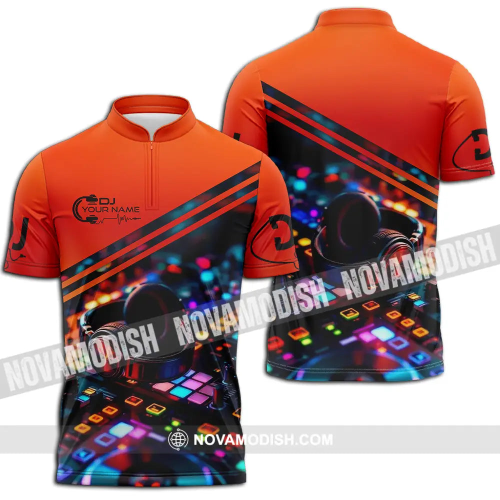 Unisex Shirt - Custom Disc Jockey DJ Shirt Zipper Polo Shirt / S T-shirt