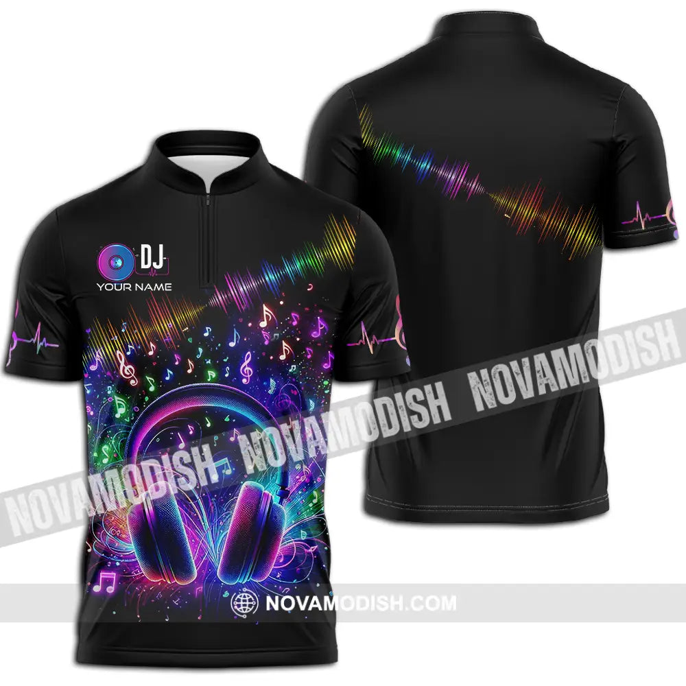 Unisex Shirt - Custom Disc Jockey DJ Shirt Zipper Polo Shirt / S T-shirt