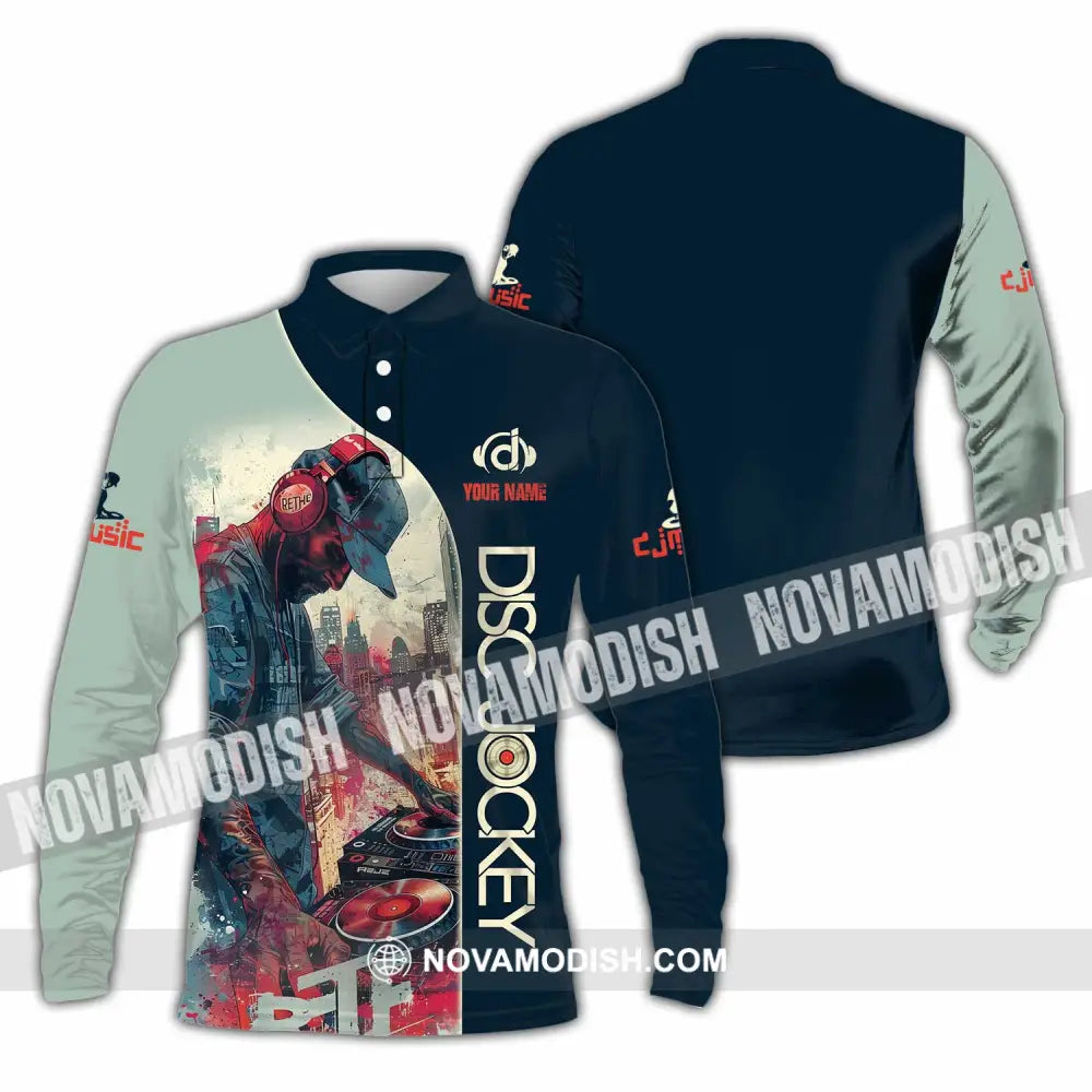 Unisex Shirt - Custom Disc Jockey Shirt Long Sleeve Polo / S T-shirt