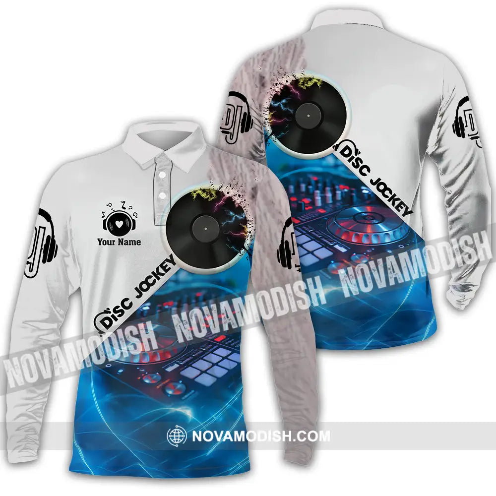 Unisex Shirt - Custom Disc Jockey Shirt Long Sleeve Polo / S T-shirt