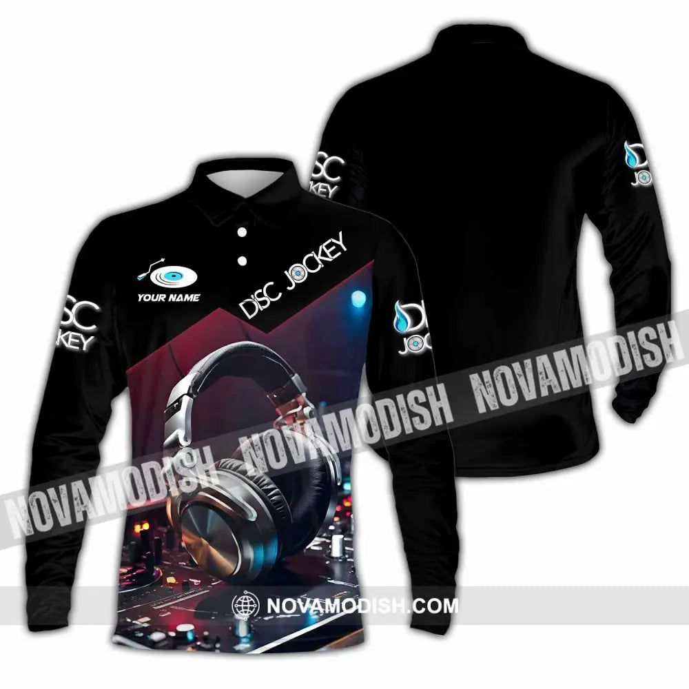 Unisex Shirt - Custom Disc Jockey Lover Shirt Long Sleeve Polo / S T-shirt
