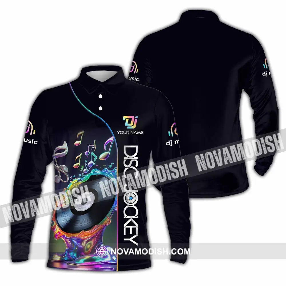 Unisex Shirt - Custom Disc Jockey Lover Shirt Long Sleeve Polo / S T-shirt