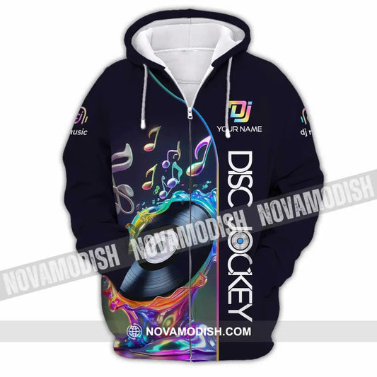 Unisex Shirt - Custom Disc Jockey Lover Shirt Zipper Hoodie / S T-shirt
