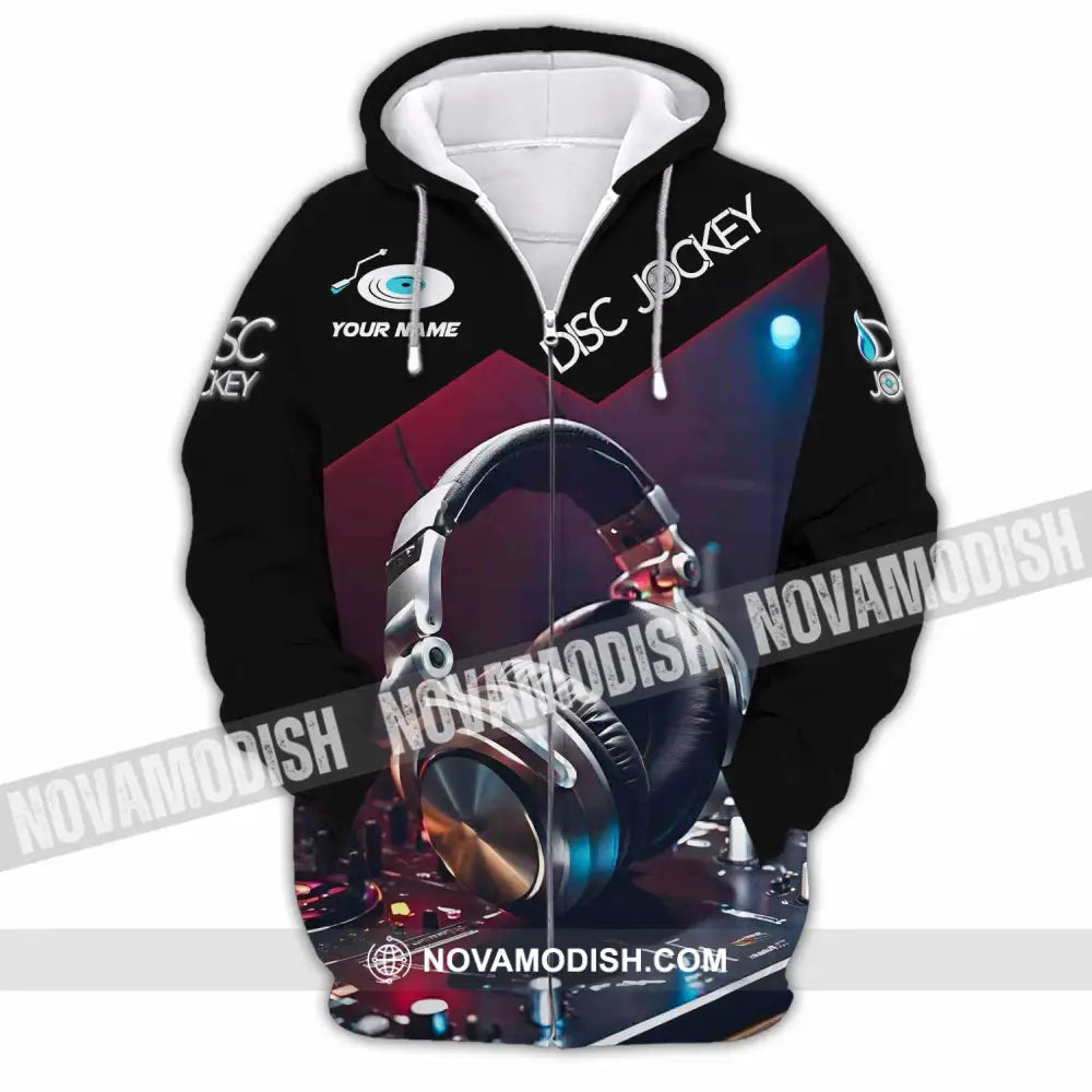 Unisex Shirt - Custom Disc Jockey Lover Shirt Zipper Hoodie / S T-shirt