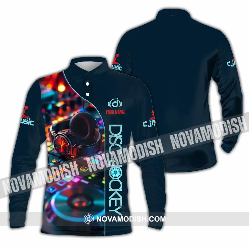 Unisex Shirt - Custom Disc Jockey Party Shirt Long Sleeve Polo / S T-shirt