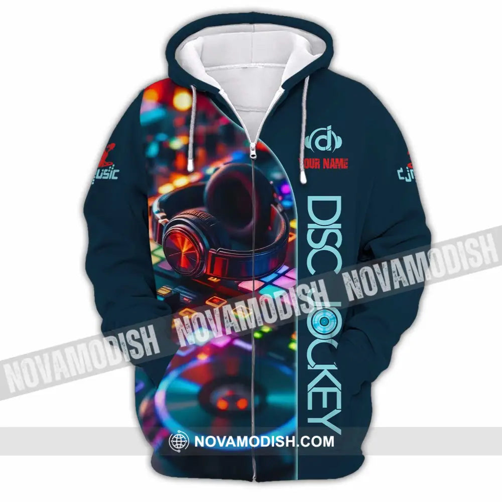 Unisex Shirt - Custom Disc Jockey Party Shirt Zipper Hoodie / S T-shirt