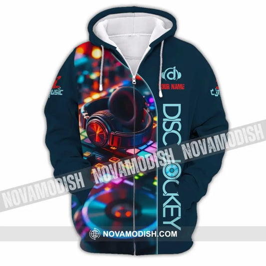 Unisex Shirt - Custom Disc Jockey Party Shirt Zipper Hoodie / S T-shirt
