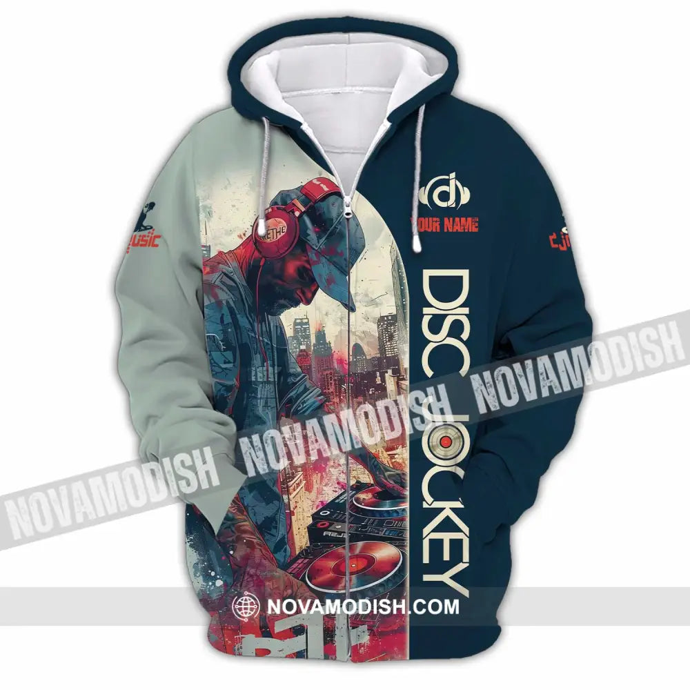 Unisex Shirt - Custom Disc Jockey Shirt Zipper Hoodie / S T-shirt