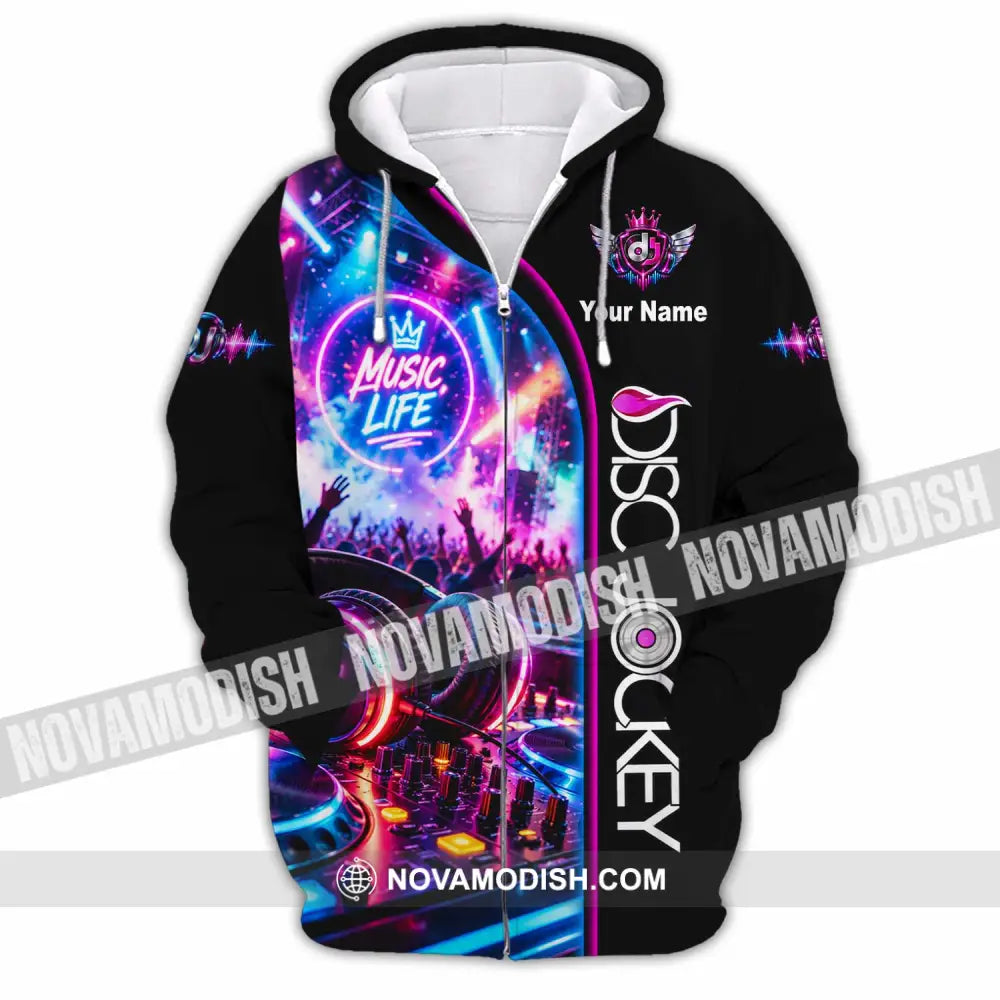 Unisex Shirt - Custom Disc Jockey Shirt - Zipper Hoodie / S - T-shirt
