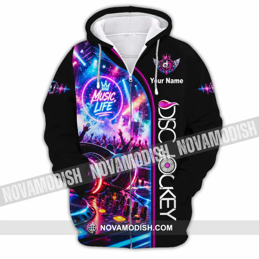 Unisex Shirt - Custom Disc Jockey Shirt - Zipper Hoodie / S - T-shirt