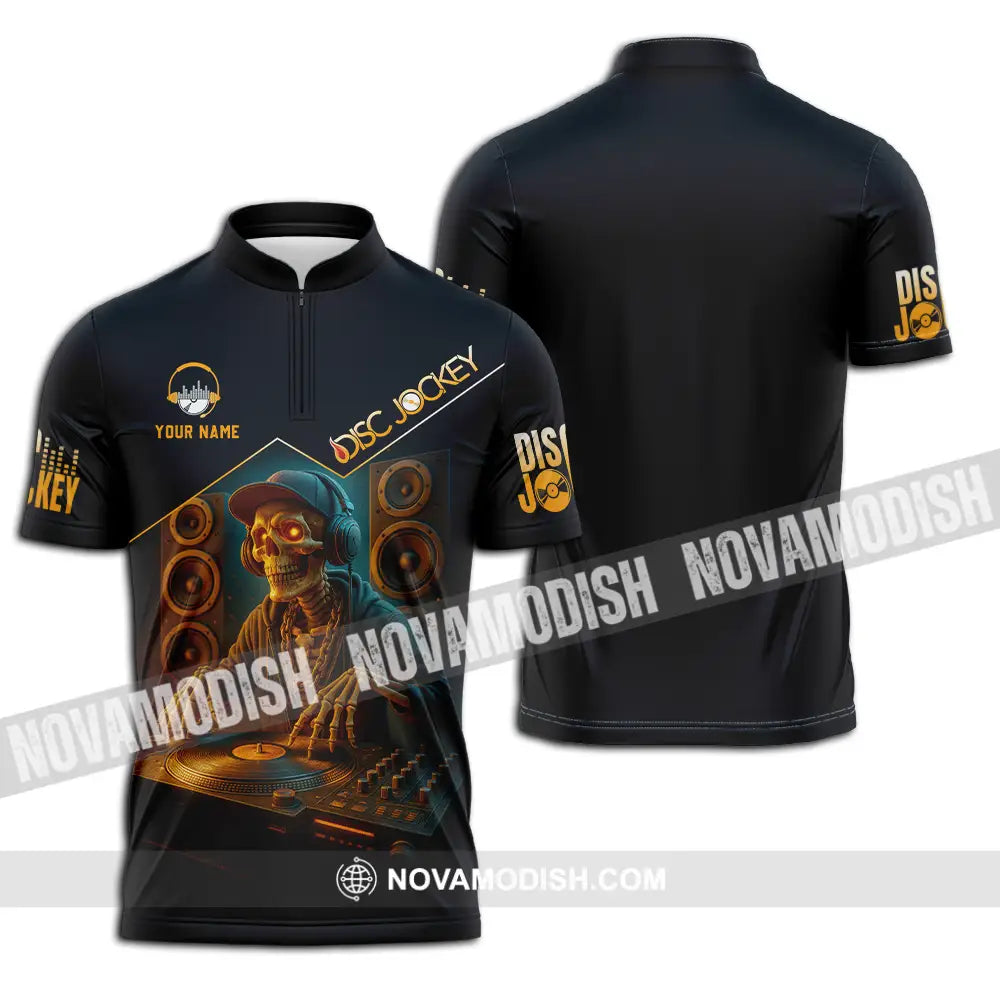 Unisex Shirt - Custom Disc Jockey Shirt Zipper Polo Shirt / S T-shirt