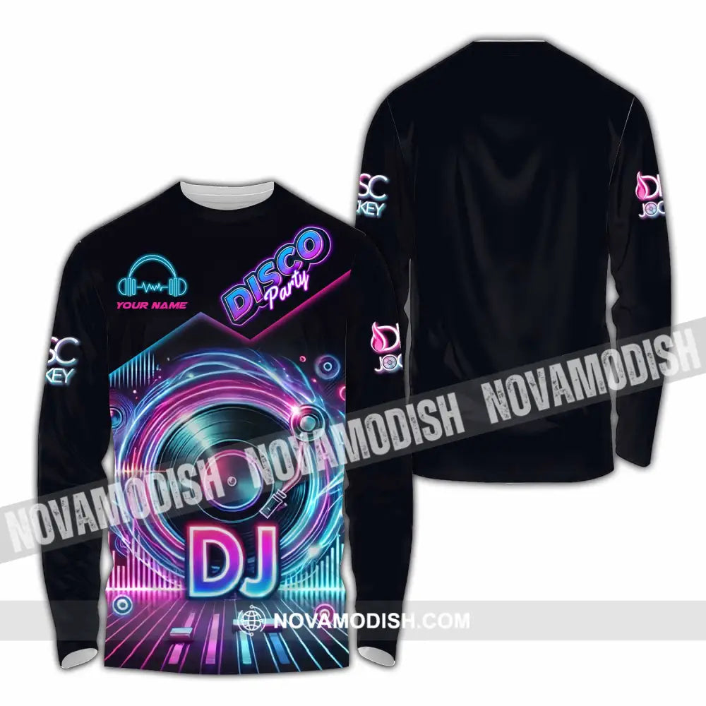 Unisex Shirt - Custom Disco Party DJ Shirt Long Sleeve Shirt / S T-shirt