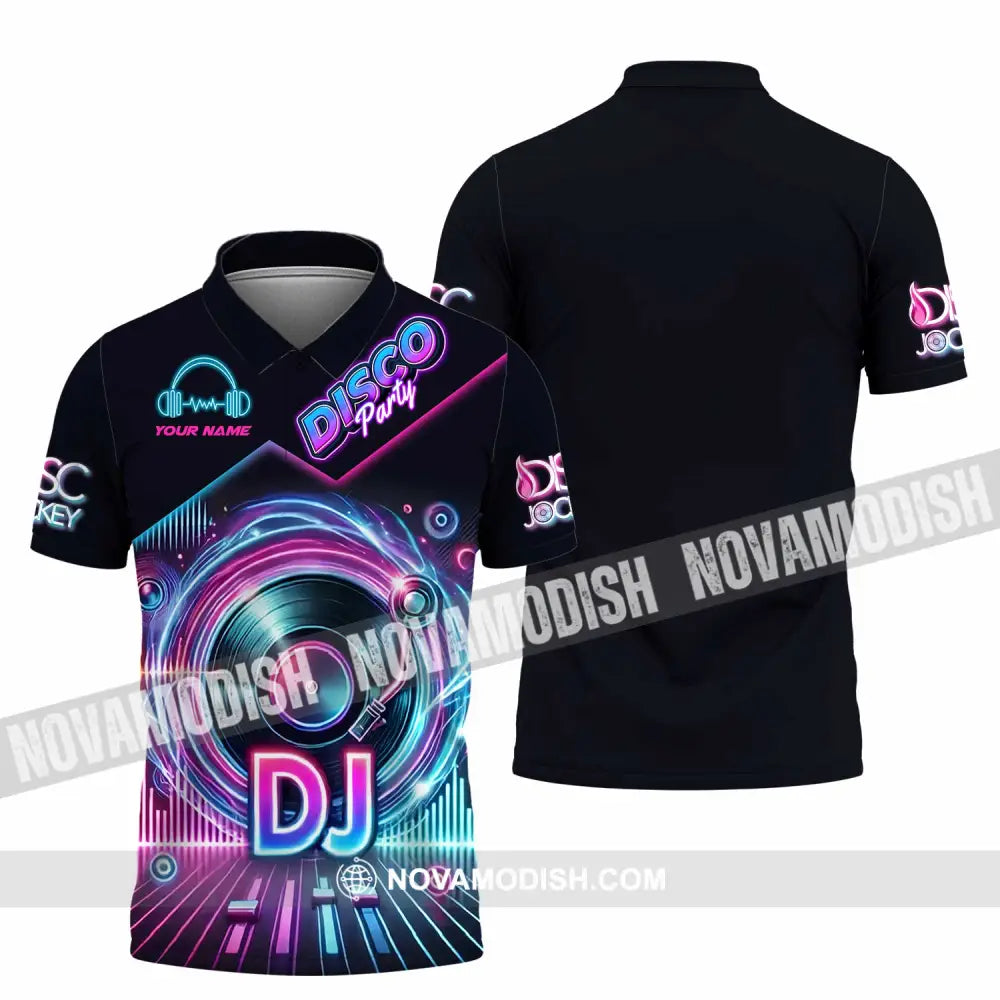 Unisex Shirt - Custom Disco Party DJ Shirt Polo Shirt / S T-shirt