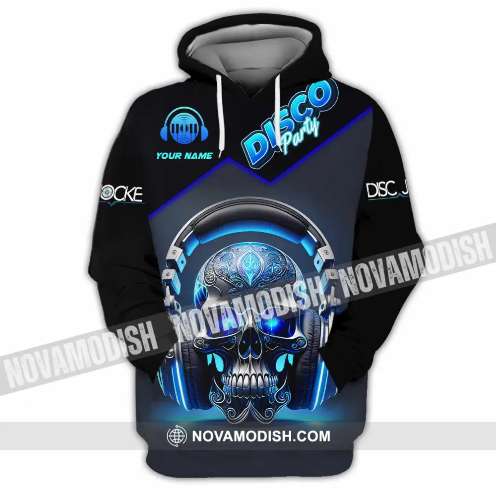 Unisex Shirt - Custom Disco Party Skull Shirt Hoodie / S T-shirt