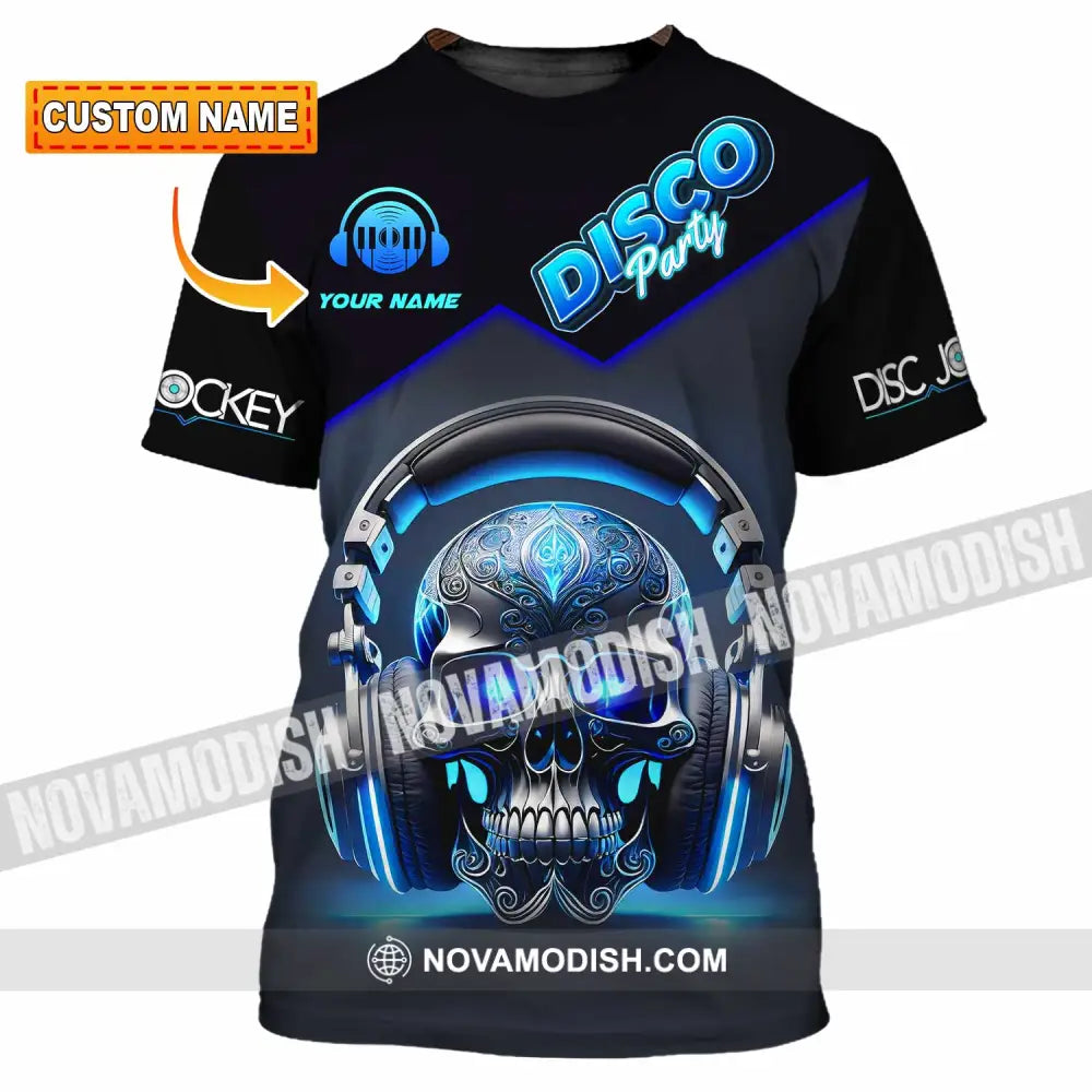 Unisex Shirt - Custom Disco Party Skull Shirt T-shirt