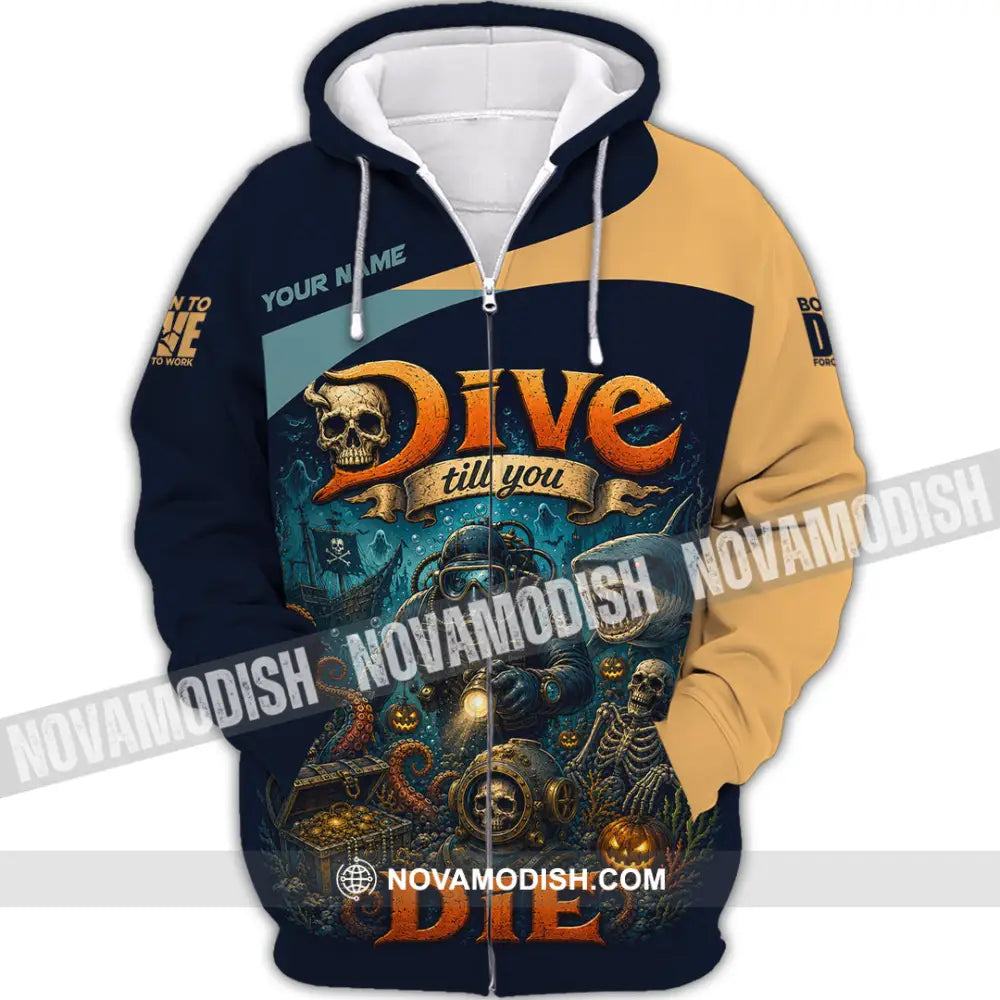 Unisex Shirt - Custom Dive Till You Die Shirt - Zipper Hoodie / S - T-shirt