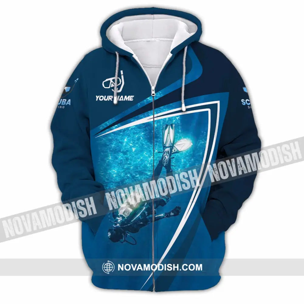 Unisex Shirt - Custom Diving 3D Shirt Zipper Hoodie / S T-shirt