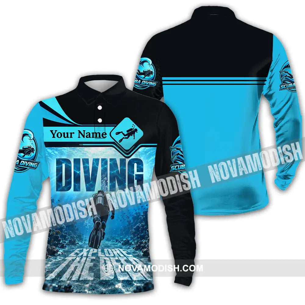 Unisex Shirt - Custom Diving Shirt - Long Sleeve Polo / S - T-shirt