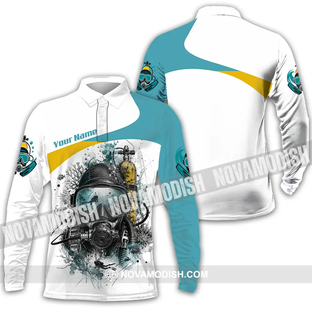 Unisex Shirt - Custom Diving Shirt - Long Sleeve Polo / S - T-shirt