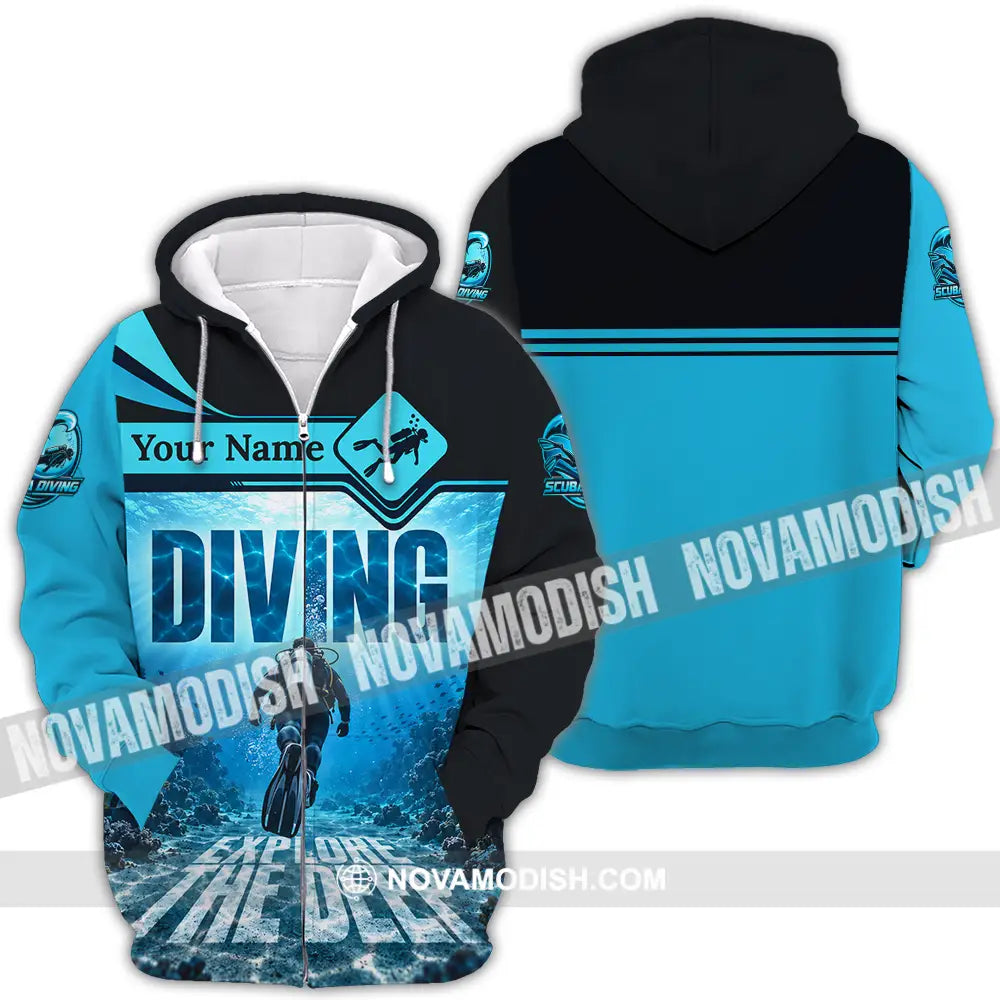 Unisex Shirt - Custom Diving Shirt - Zipper Hoodie / S - T-shirt