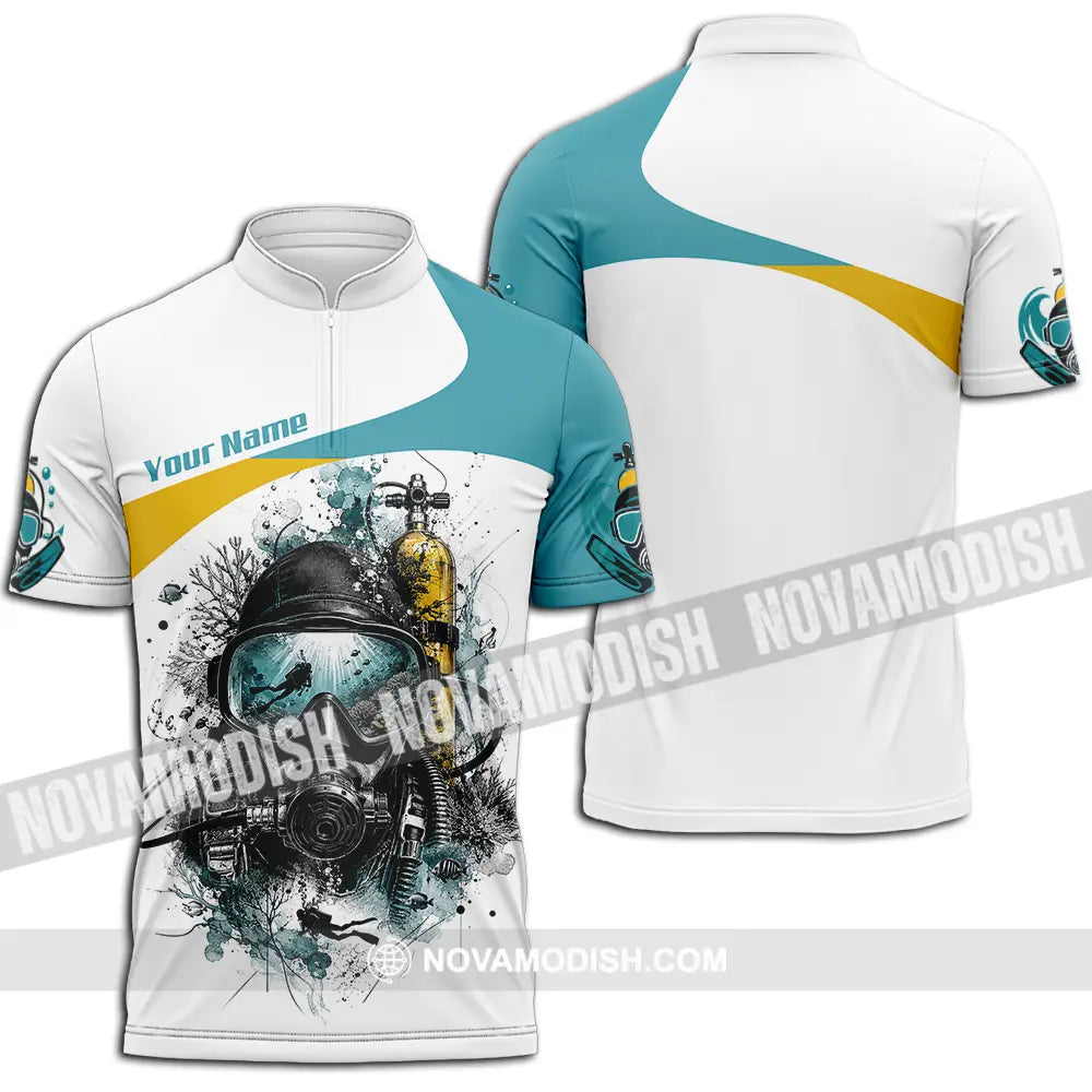 Unisex Shirt - Custom Diving Shirt - Zipper Polo Shirt / S - T-shirt